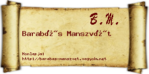 Barabás Manszvét névjegykártya